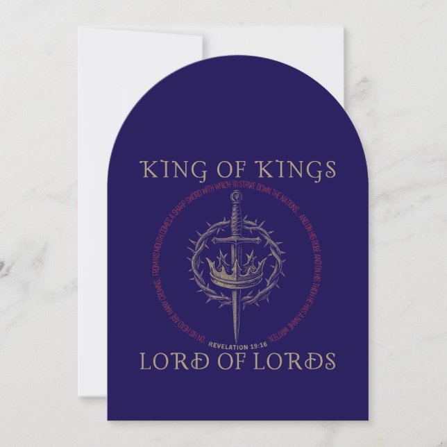Cartão De Festividades Revelation 19:12-16 Christmas Card King of Kings  (Frente)