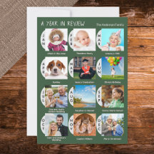 Revisão Anual de 12 Fotos - Colagem Personalizada 