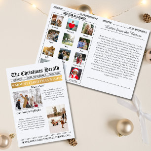 Cartão De Festividades Revisão de Ano Natal Jornal Múltipla Foto