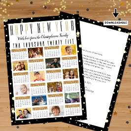 Cartão De Festividades Revisão do Ano Civil de 2025 12 Foto