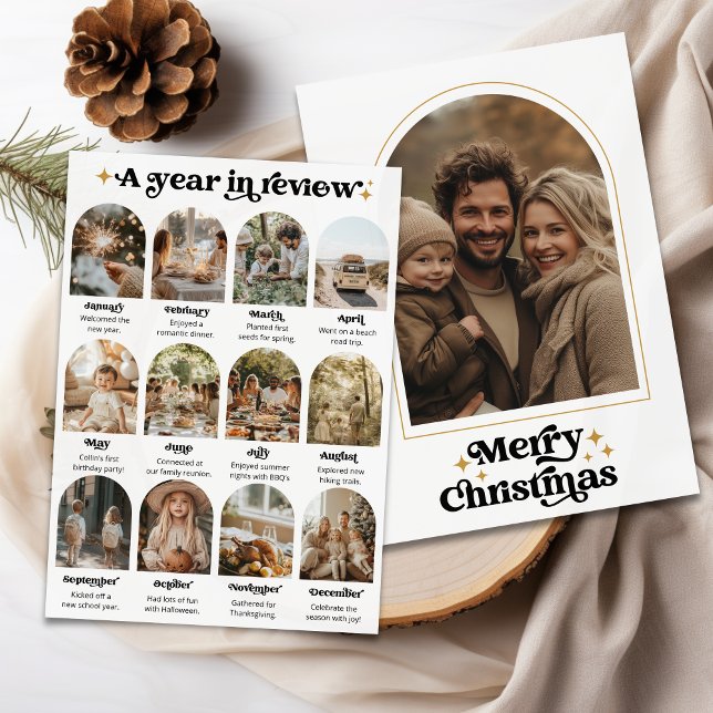 Cartão De Festividades Revisão do Ano Colagem de Fotos Feliz Natal (Criador carregado)