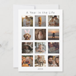 Cartão De Festividades Revisão do Ano de Colagem de Fotos - Ano Novo de N