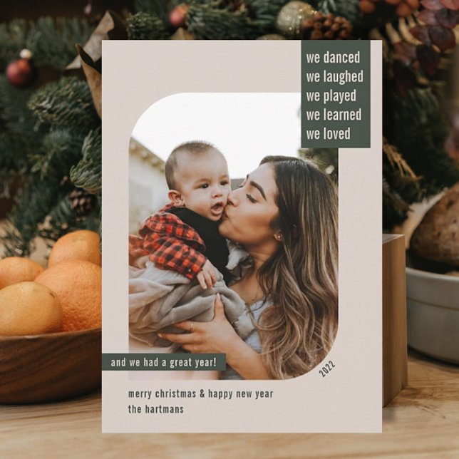 Cartão De Festividades Revisão do Ano de Quadro Moderno 1 Foto de Natal T (Criador carregado)