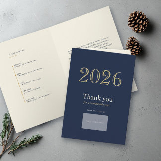 Cartão De Festividades Revisão Moderna da Marinha Logotipo Empresarial Co