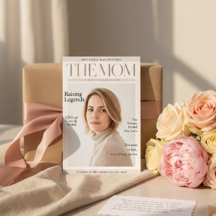 Cartão De Festividades Revista Personalizada de Dia das Mães com Foto da 