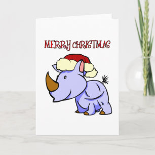 Cartão De Festividades Rhino Merry Christmas Greeting Card