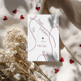 Cartão De Festividades Ribbon Bows – Modern Happy Valentine’s Day 