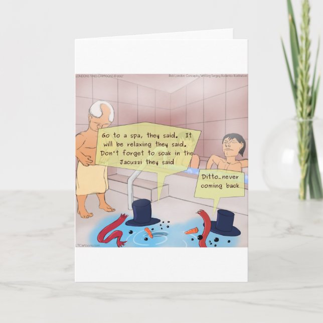 Cartão De Festividades Rick London Comic Snowman Engraçado Presentes (Frente)