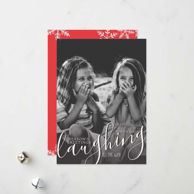 Cartão De Festividades Rindo de todas as boas vindas da temporada (Frente/Verso In Situ)