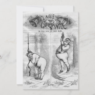 Cartão De Festividades Ring in the New Year Peace and Goodwill Vintage