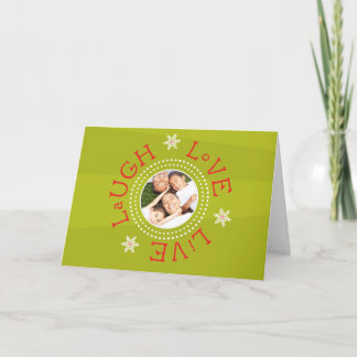 Cartão De Festividades Riso, amor, vivo: Verde