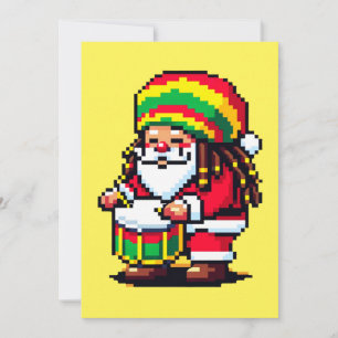 Cartão De Festividades Ritmos de Reggae com Papai Noel - Batida de Natal