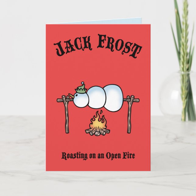 Cartão De Festividades Roasting de Jack Frost (Frente)