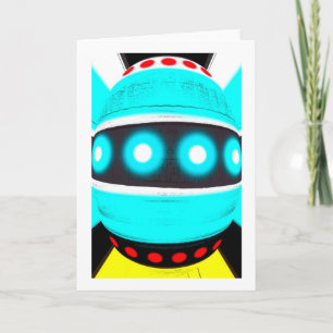 Cartão De Festividades robô alienígena