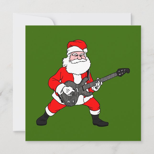 Cartão De Festividades Rock N Roll Santa Claus (Frente)