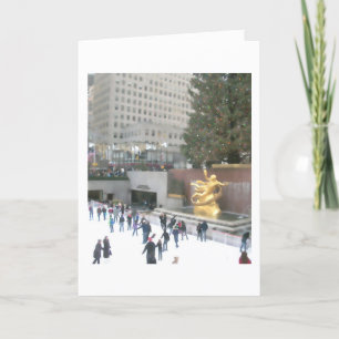 Cartão De Festividades Rockefeller Center Ice Rink & Tree Holiday Card