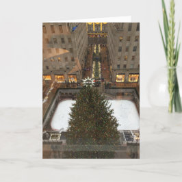 Cartão De Festividades Rockefeller Center NYC Natal Tree Rink