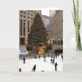 Cartão De Festividades Rockefeller Center Skating Rink NYC Natal