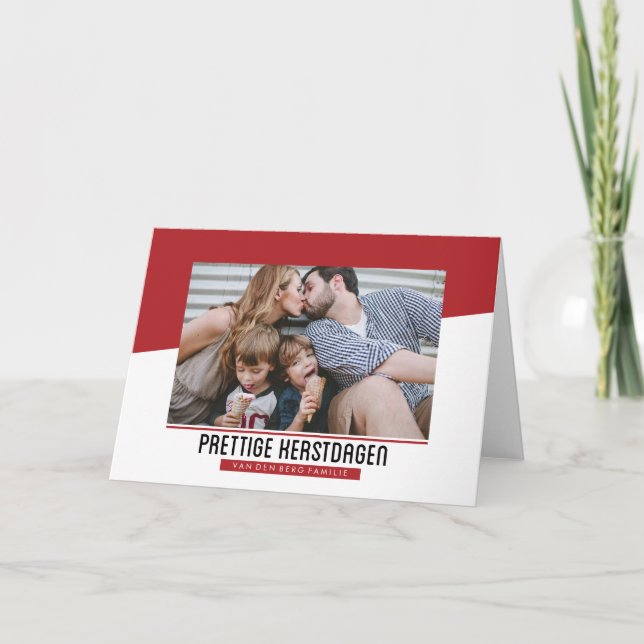 Cartão De Festividades Rode Vrolijke Kerstmis (Frente)