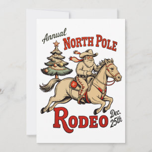 Cartão De Festividades Rodeio Anual do Polo Norte 25 de Dezembro Cowboy S