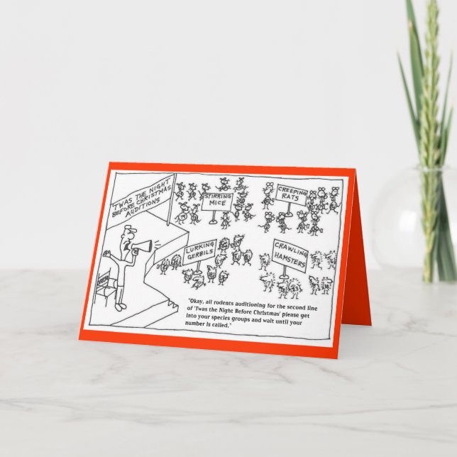 Cartão De Festividades Roedores que Auditioning para o jogo do Natal (Frente)
