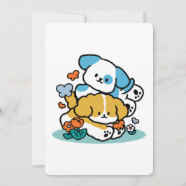 Cartão De Festividades Rolando Para Maio Como Pups Felizes - Cachorro Pri