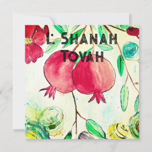 Cartão De Festividades Romã Fruta de Rosh Hashanah Shana Tova