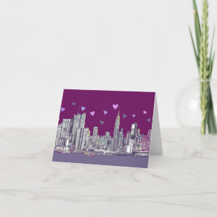 Cartão De Festividades Romance roxo de tinta em Nova York