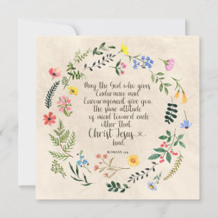 Cartão De Festividades Romanos 15:15 Versículo da Bíblia Cristã Aquarela