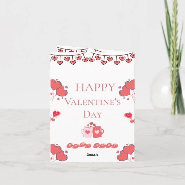 Cartão De Festividades Romantic Blush Valentine Card (Verso)