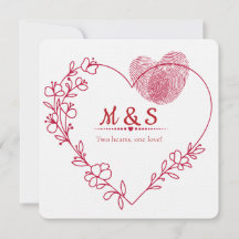 Romantic Fingerprint Heart Valentine Card
