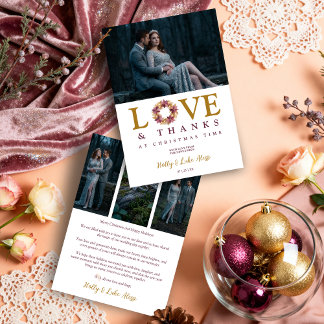 Cartão De Festividades Romantic Garland Love Quote Collage Wedding