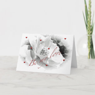 Cartão De Festividades Romantic Greeeting Card - Be My Love - Rose - B&W