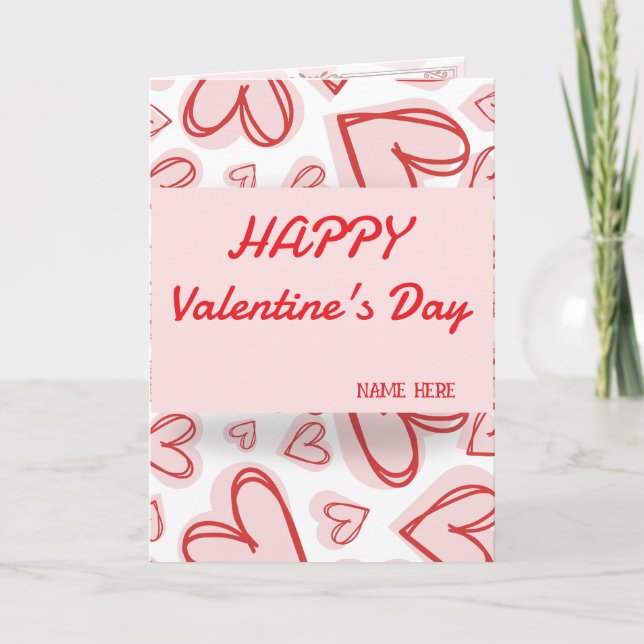 Cartão De Festividades Romantic Heart Love Card – Valentine’s Day Holiday (Frente)