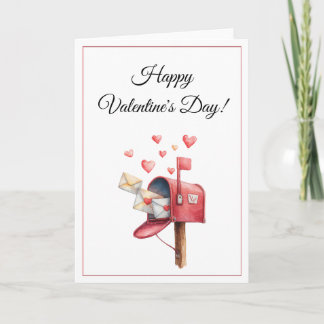Cartão De Festividades Romantic love Letter Mailbox Happy Valentine's Day