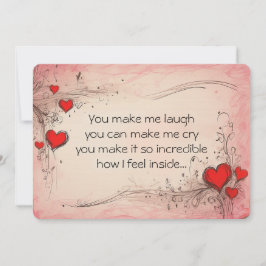 Cartão De Festividades Romantic Love Poem Card for Someone Special 