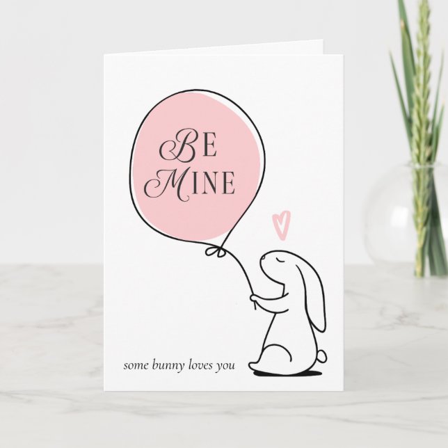 Cartão De Festividades Romantic Some Bunny Loves You Valentine's Day  (Frente)