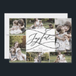 Cartão De Festividades Romântica Joyful Natal 7 Notícias da Família Fotog<br><div class="desc">Este cartão de Natal romântico e alegre da família de fotos Natal 7 é o perfeito cartões de natal simples. O clássico design moderno apresenta espirais ricos e turbilhões brancos com magnífica e elegante tipografia à mão. Personalize o cartão com 7 fotos, seu nome de família, nomes próprios e ano....</div>