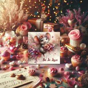 Cartão De Festividades Romântica, Tão Apaixonada, Namorados De Rato De Aq