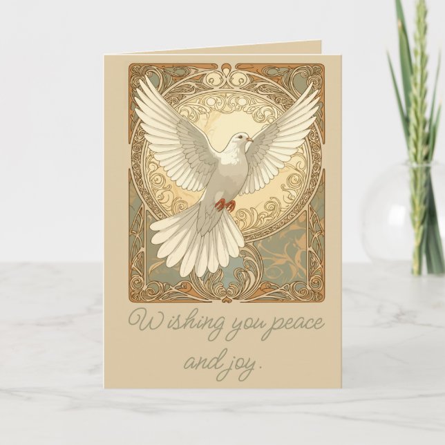 Cartão De Festividades Romantically Nostalgic Peace Dove Greeting Card (Frente)