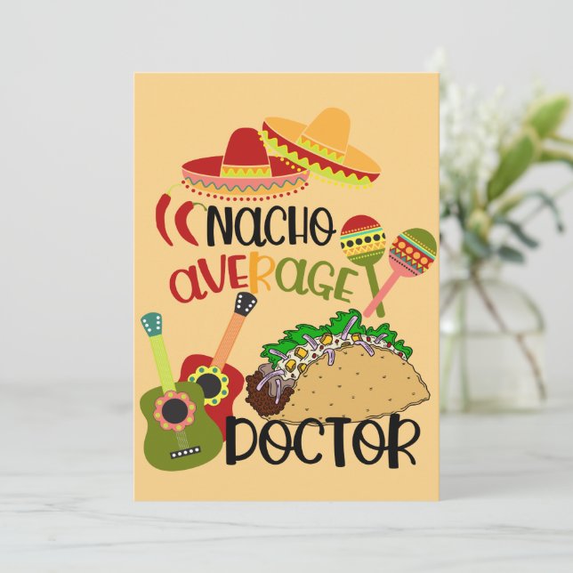 Cartão De Festividades Romântico Nacho Seu Médico De Puns Médio Divertido (Em pé/Frente)