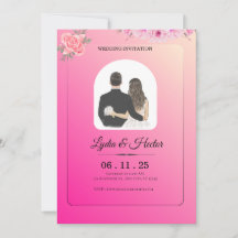 -Romântico-Rosa-Aquarela-Florais-Casal-Casamento-