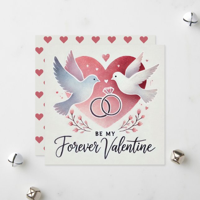 Cartão De Festividades Romântico "Seja Meu Namorado para Sempre no Dia do (Frente/Verso In Situ)