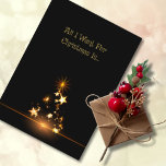 Cartão De Festividades Romântico Tudo O Que Eu Quero Para O Natal É<br><div class="desc">Um cartão de Natal romântico elegante com uma árvore de Natal feita de estrelas douradas e com texto dourado,  "Tudo o que quero para o Natal é... " Quando alguém especial o abrir,  eles encontrarão a palavra,  "Você!" dentro.</div>