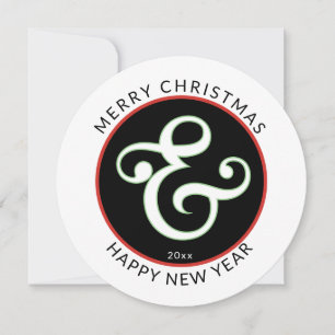 Cartão De Festividades Ronda moderna, Feliz Natal com Grande Ampersand