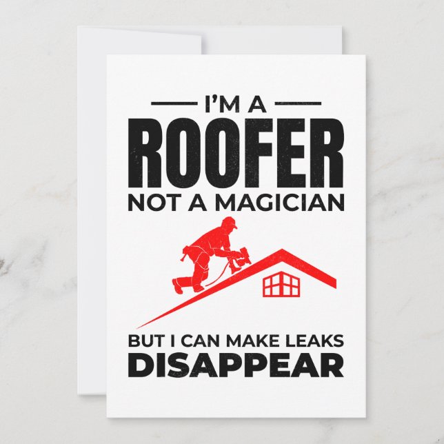 Cartão De Festividades Roofer Humor - Faça com que vazamentos desapareçam (Frente)