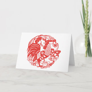 Cartão De Festividades Rooster Chinês de Corte de Papelão 2017