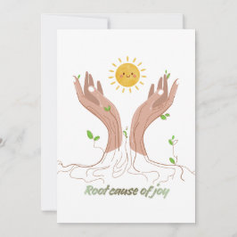 Cartão De Festividades Root Cause of Joy | Nature Hands and Sun Greeting 