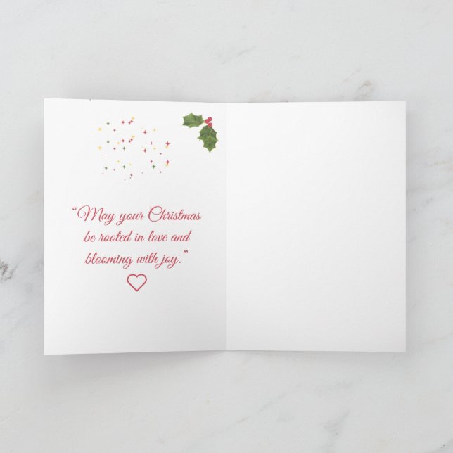 Cartão De Festividades Rooted in Love, Growing in Joy—Botanical Christmas (Interior)