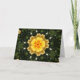 Cartão De Festividades Rosa de Natal Amarelo